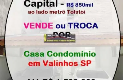 Casa à venda em são paulo capital, região da mooca r$ 850mil ou troca por casa condominio em valinhos até r$ 1.500.000
