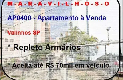 Apartamento à venda e valinhos sp, 65,5m² área util, 1 vaga coberta, à 5 minutos do centro - r$ 330.000,00