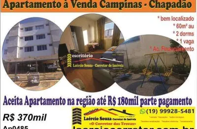 Apartamento venda campinas, jd. chapadão r$ 370mil  venda ou troca por apartamento até r$ 180mil campinas e região