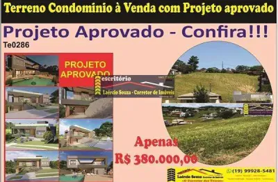 Terreno em Condomínio à Venda,  Condominio Terras De Santa Teresa - (Vinhedo/Itupeva) com 810m² com projeto aprovado