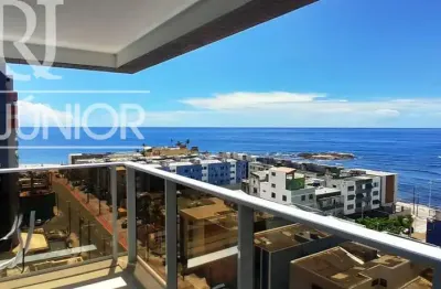 1 quarto, frente mar,  com estrutura de lazer e segurança.