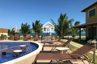 Apartamento térreo duplex a venda com 3 quartos pé na areia em itacimirim
