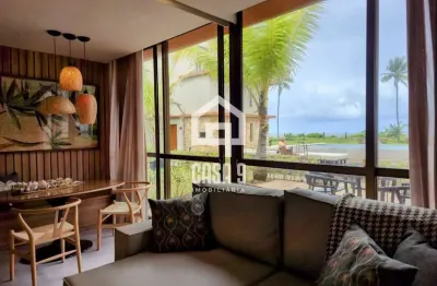 Apartamento térreo duplex mobiliado frente mar com 2 suites no alphaville guarajuba bahia