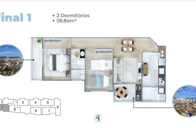 Apartamento com 2 quartos à venda no Parque Bitaru, São Vicente 