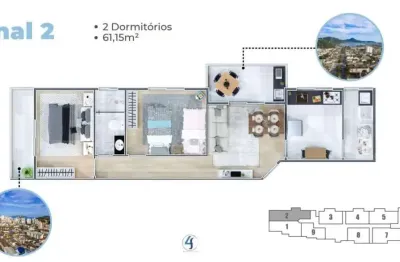 Apartamento com 2 quartos à venda no Parque Bitaru, São Vicente 