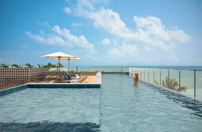 Pronto pra morar, frente mar, pé na areia! apartamento finamente mobiliado, 3 quartos, 1 suíte à venda em intermares, cabedelo - paraíba