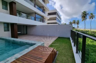 Frente mar, pé na areia, pronto pra morar! apartamento garden 3 suítes, terraço com piscina, à venda no jardim oceania, joão pessoa - paraíba.