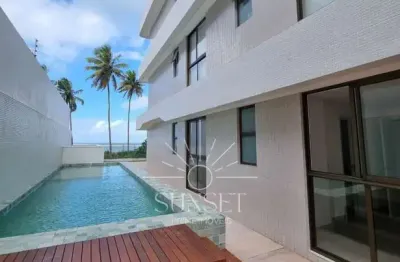 Frente mar, pé na areia, pronto pra morar! apartamento garden 3 suítes, terraço com piscina, à venda no jardim oceania, joão pessoa - paraíba.