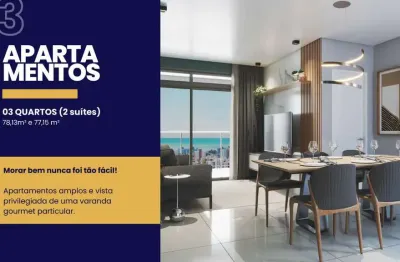 Apartamento de 77,2m² com 3 quartos, sendo 2 suítes à venda no bessa em joão pessoa - paraíba. entrada de 10% parcelas mensais até a entrega