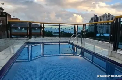 Cobertura venda 3 dormitórios com piscina privativa e vista mar na enseada – guarujá co200e