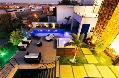 Obra prima da arquitetura com 4 suítes no condomínio fazenda serra zul ii