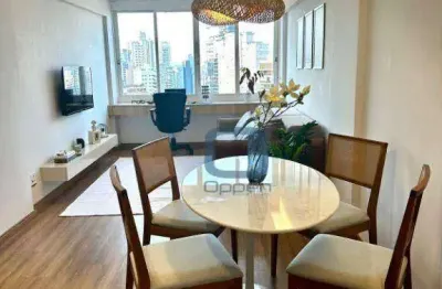 Apartamento mobilidado, com 1 dormitório à venda, 52 m² por r$ 460.000 - cambuí