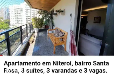 Asset imóveis vende apartamento com 3  varanda e 3 suítes, 215m², por r$ 1.790.000 - santa rosa - niterói/rj