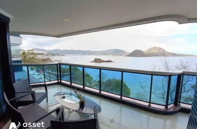 Asset imóveis vende apartamento alto padrão com varanda e 4 suítes, 236m², por r$ 3.400.000 - boa viagem - niterói