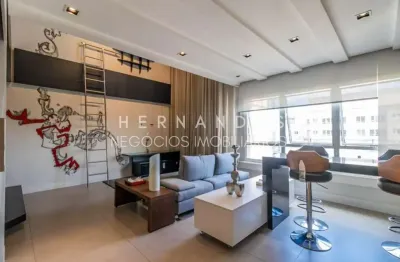 Apartamento de alto padrão à venda ou locação em barueri-sp, sítio tamboré alphaville: 1 quarto, 1 suíte, 2 salas, 2 vagas, 78m².
