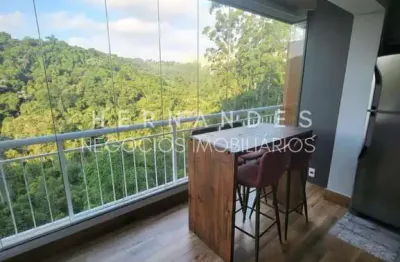Studio mobiliado no tamboré: 1 quarto, 1 suíte, 2 salas, vista para mata, 50m². venda ou locação em santana de parnaíba-sp.