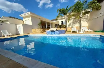 Casa térrea com 4 suítes, escritórios e uma linda área de lazer no residencial villa suíça - indaiatuba