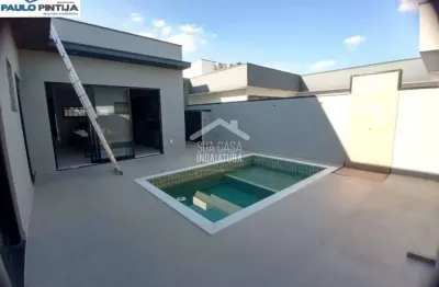Casa terrea nova com 3 suítes e piscina no condomínio maria josé