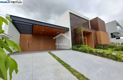 Casa nova com excelente projeto no condomínio vila dos pinheiros 4 suítes, escritório, piscina e automação