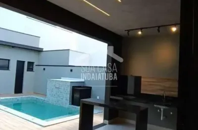 Casa nova com 3 suítes, piscina e escritório no residencial milano em indaiatuba