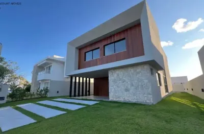 Casa em condomínio fechado com 4 quartos à venda na rua itaparica, alphaville (abrantes), camaçari, 280 m2 por r$ 1.830.000