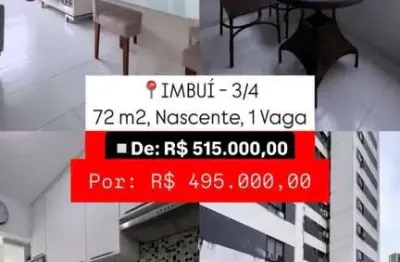 Apartamento com 3 quartos à venda na rua das patativas, imbuí, salvador, 70 m2 por r$ 495.000