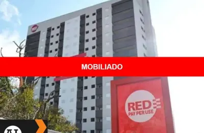 Flat para locação no condomínio red de 44m com ambiente integrado super aconchegante, modernidade em um studio totalmente mobiliado.