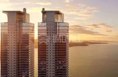 Yachthouse residence club alto padrão com 04 suítes, dependência e linda vista do mar.