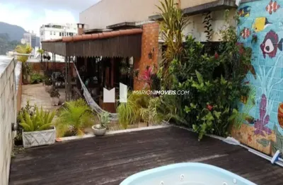 Cobertura à venda em laranjeiras, rio de janeiro, rj, 4 quartos, dependências, churrasqueira, piscina, 3 vagas, vista cristo, pão de açúcar e baía.