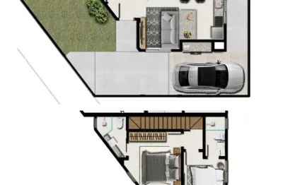 Casa para venda em palhoça, bela vista, 2 dormitórios, 2 suítes, 3 banheiros, 1 vaga