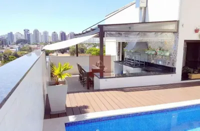 Excelente cobertura na brooklin c/ 287m², 3 dormitórios sendo 1 suíte, 3 vagas