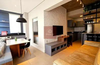 Totalmente mobiliado! 1dormitório, 1 vaga e com 44m² em moema em andar alto!