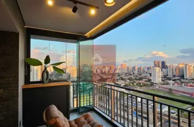 .apartamento com mobilia de alto padrão, totalmente mobiliado, terraço gourmet, para locação no broo