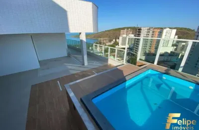 Maravilhosa cobertura com vista para o mar e 4 quartos na praia do morro - guarapari / es