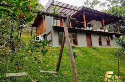 Casa de campo mobiliada com porteira fechada em domingos martins