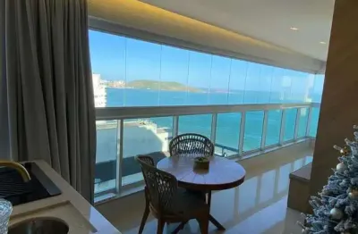 Apartamento finamente decorado frente mar da praia do morro / guarapari - es