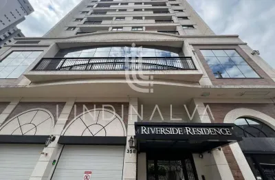 Apartamento mobiliado e equipado no riverside com suíte e sacada, 2 vagas - centro