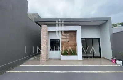 Casa moderna com suíte, 2 quartos, área churrasqueira no jardim panorama