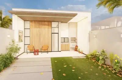 Casa plana bairro Sapiranga, casa com 3 quartos, 2 vagas de garagem, churrasqueira, em construção