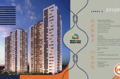 2 dormitorios com varanda e vaga - 37 a 42m²  - minha casa minha vida