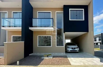 Sobrado novo em condomínio fechado à venda no bairro ouro fino em sao jose dos pinhais, paraná