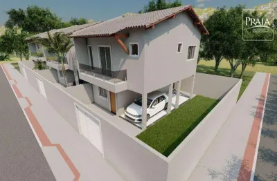 Casa duplex 3/4 com suíte e varanda e acabamento de alto padrão, a 800m da praia de jacaraípe – jardim atlântico, serra/es