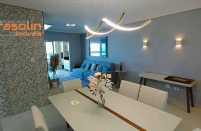 Apartamento alto padrão mobiliado 3 dorm/ duas suíte, sacada gourmet vista mar - próximo ao centro de mongaguá/sp