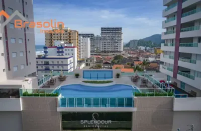 Apartamento alto padrão 2 dormitórios sendo uma suíte sacada vista mar - mongaguá