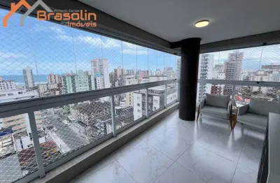 Apartamento alto padrão 3 suítes planejado e mobiliado, guilhermina - praia grande/sp