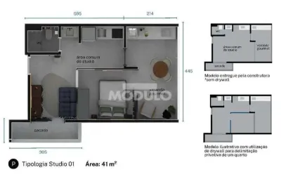 Apartamento à venda, 1 quarto, 1 suíte, 1 vaga, umuarama - uberlândia/mg