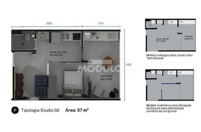 Apartamento à venda, 1 quarto, 1 suíte, 1 vaga, umuarama - uberlândia/mg