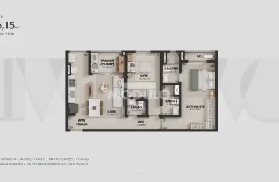 Apartamento à venda, 2 quartos, 2 suítes, 1 vaga, jardim karaiba - uberlândia/mg