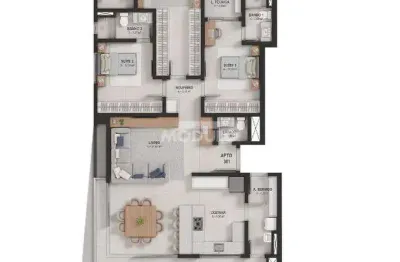 Apartamento à venda, 3 quartos, 3 suítes, 3 vagas, gavea - uberlândia/mg