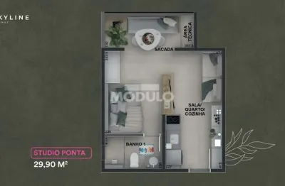 Apartamento à venda, 1 vaga, tibery - uberlândia/mg
